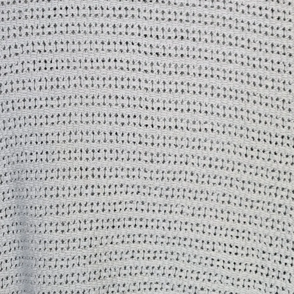 Vintage Beacon Baby Blanket Open Weave Pastel Blue Woven Cotton USA 53x40 EUC